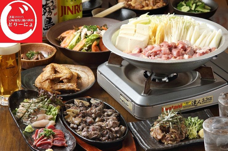 池袋駅西口の地鶏と鍋と日本酒の美味しいおすすめ居酒屋じどりーにょで送別会＋歓迎会＝歓送迎会はいかが？４０００円からの飲み放題付のコース